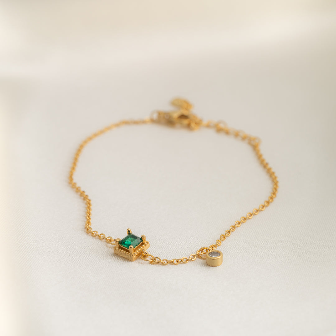 Emerald Crystal Chain Bracelet