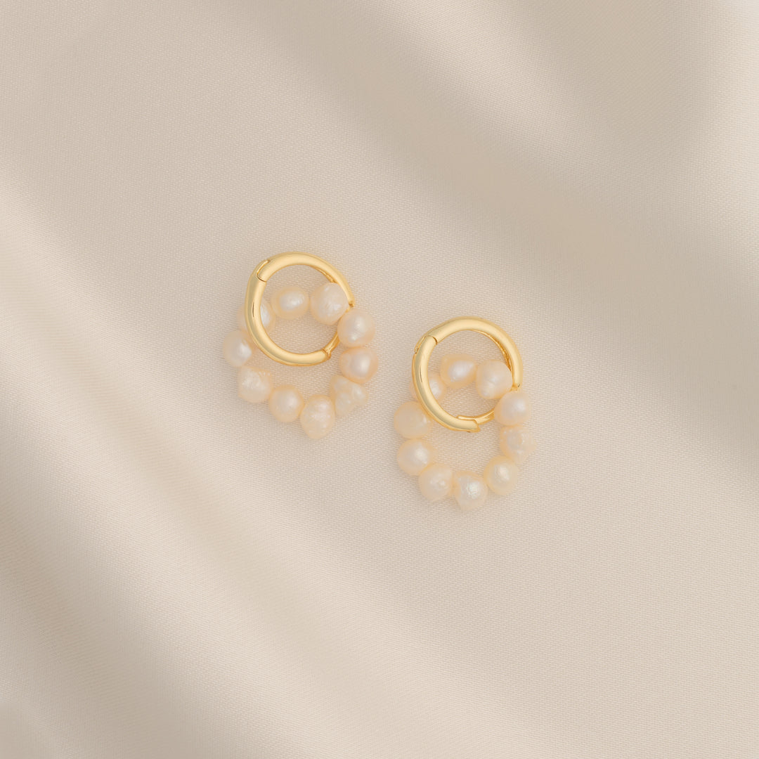 Baroque Pearl Hoop Earrings