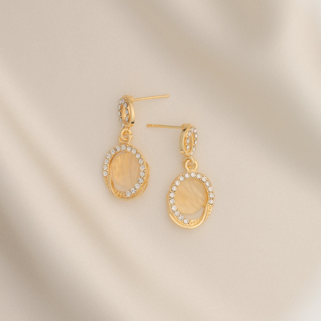 Circular Gold Drop Earrings