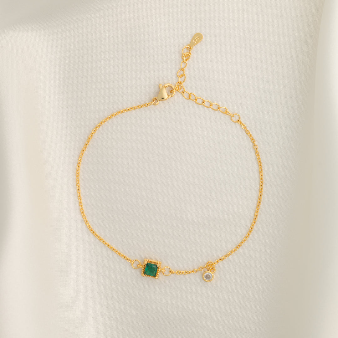 Emerald Crystal Chain Bracelet