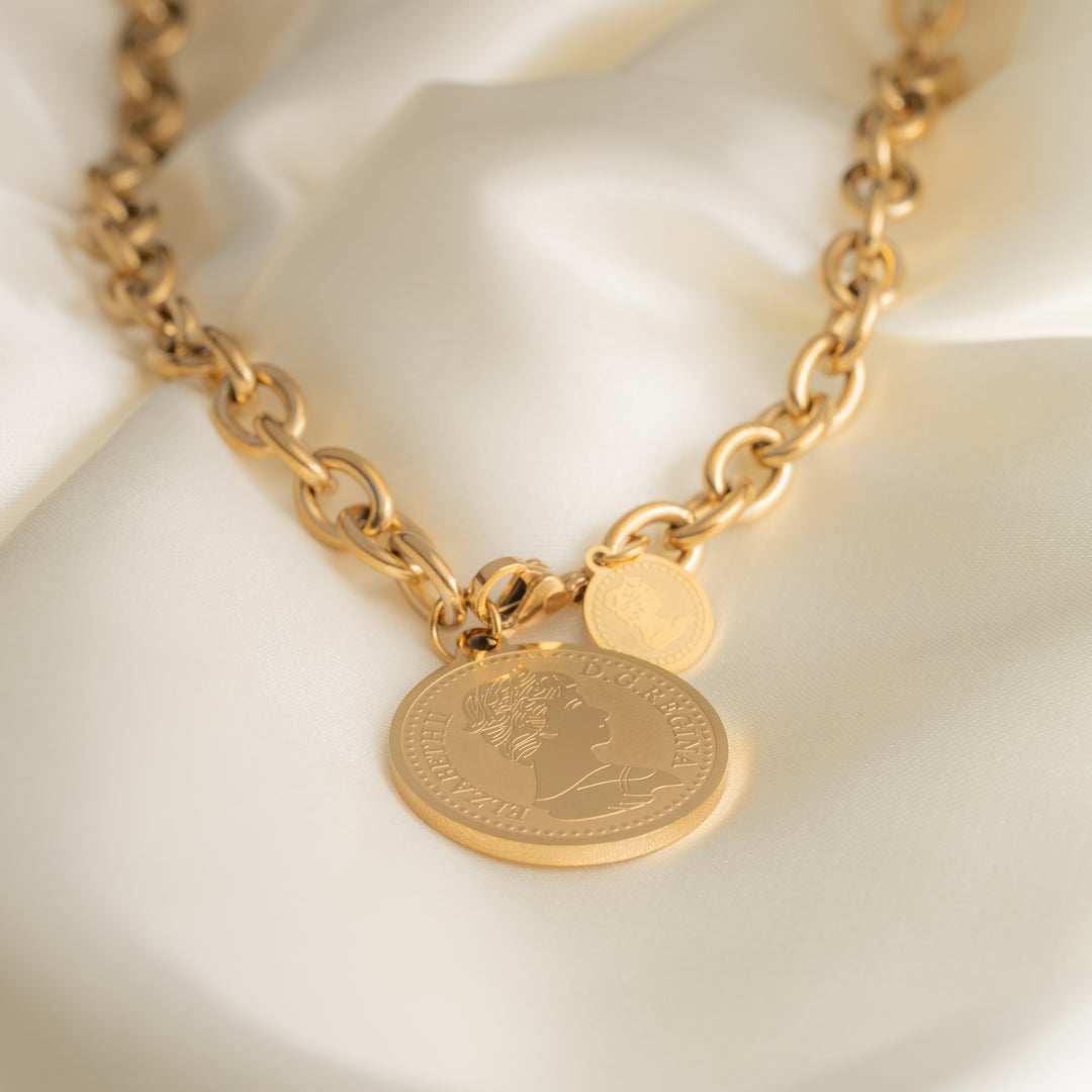 Round Portrait Coin Necklace