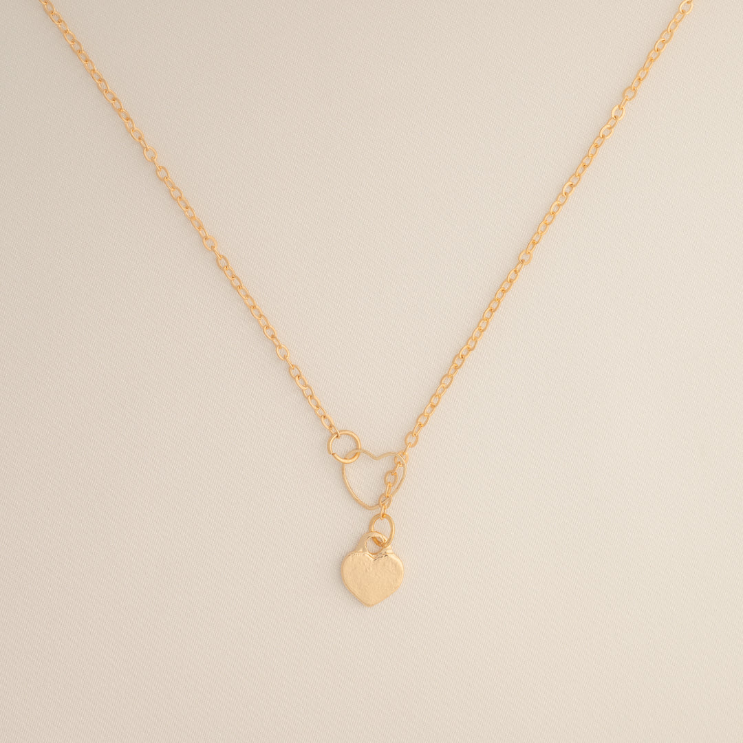 Copper Heart Chain Link Necklace