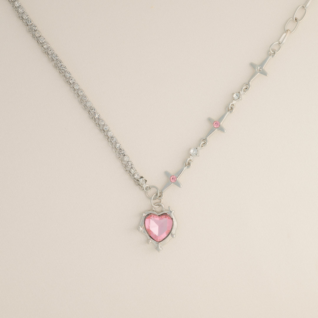 Sweet Pink Heart Necklace