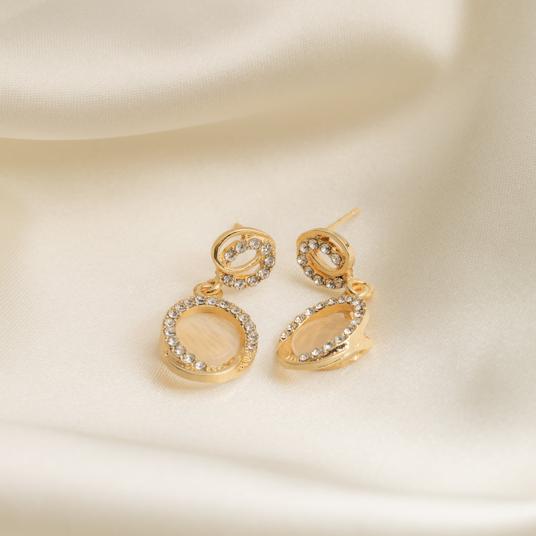 Circular Gold Drop Earrings