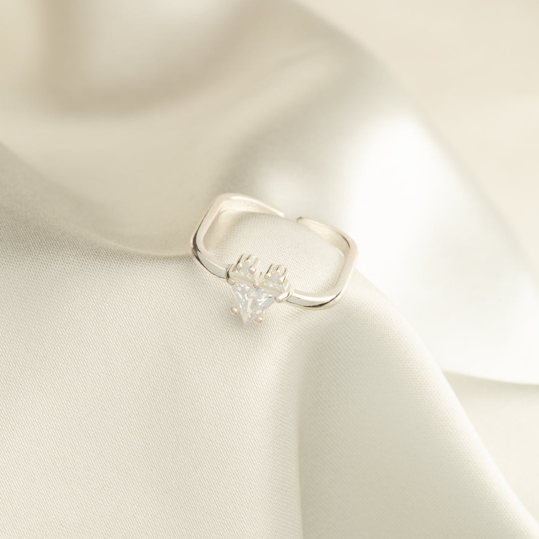 Silver Color Heart Ring