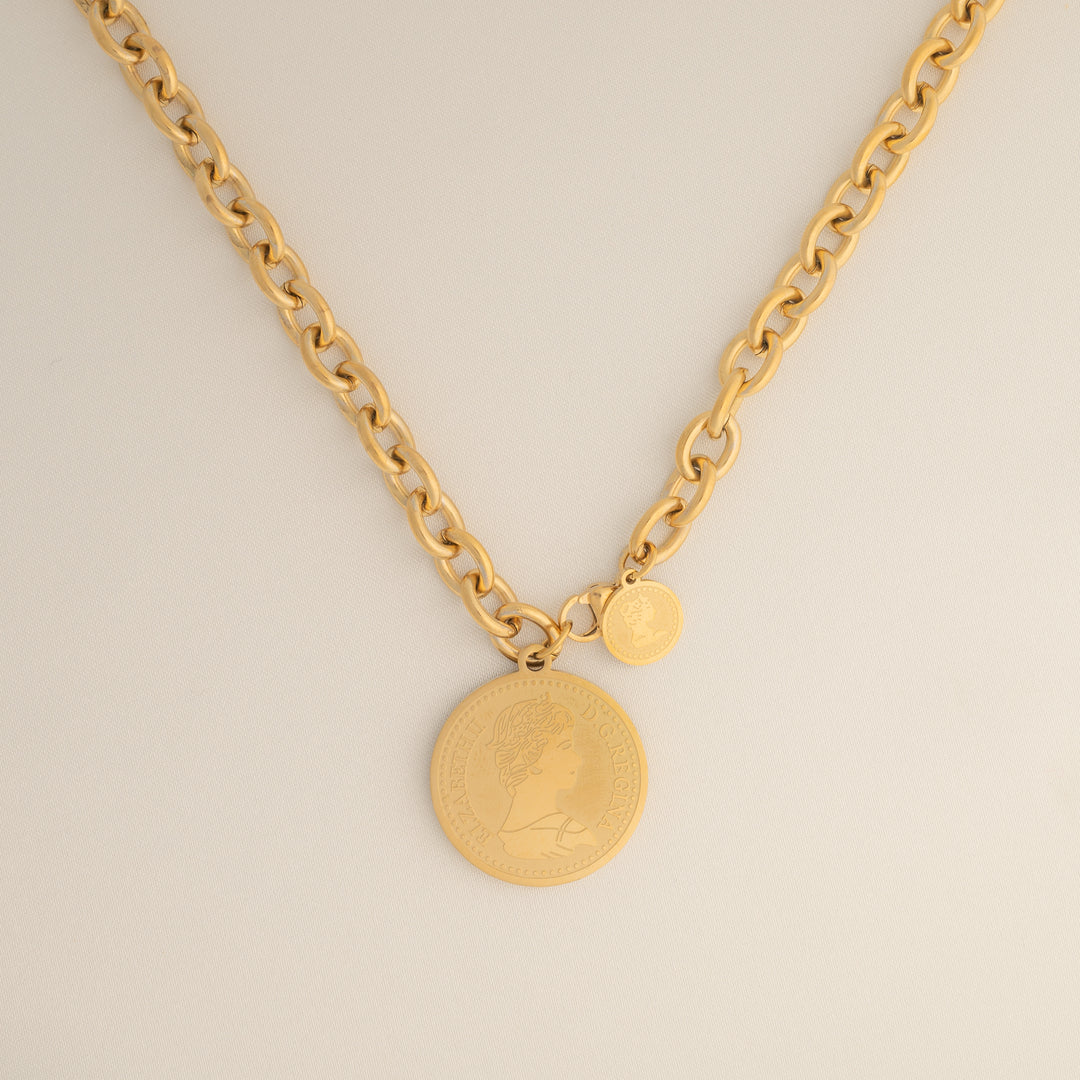 Round Portrait Coin Necklace