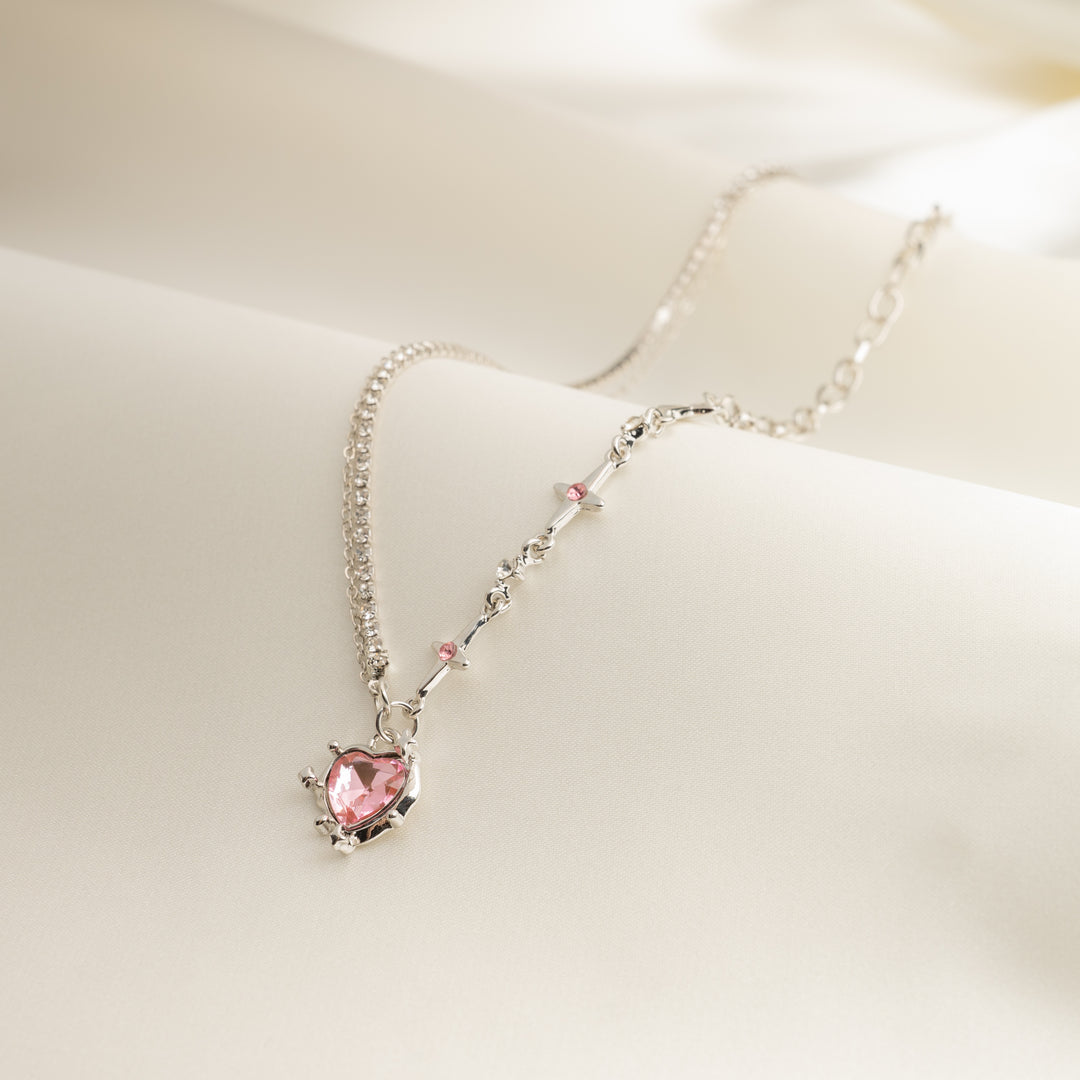 Sweet Pink Heart Necklace