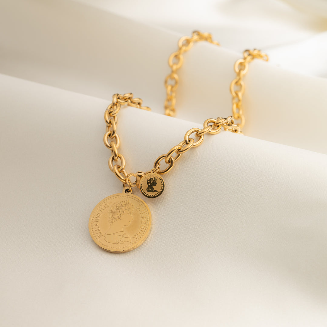 Round Portrait Coin Necklace